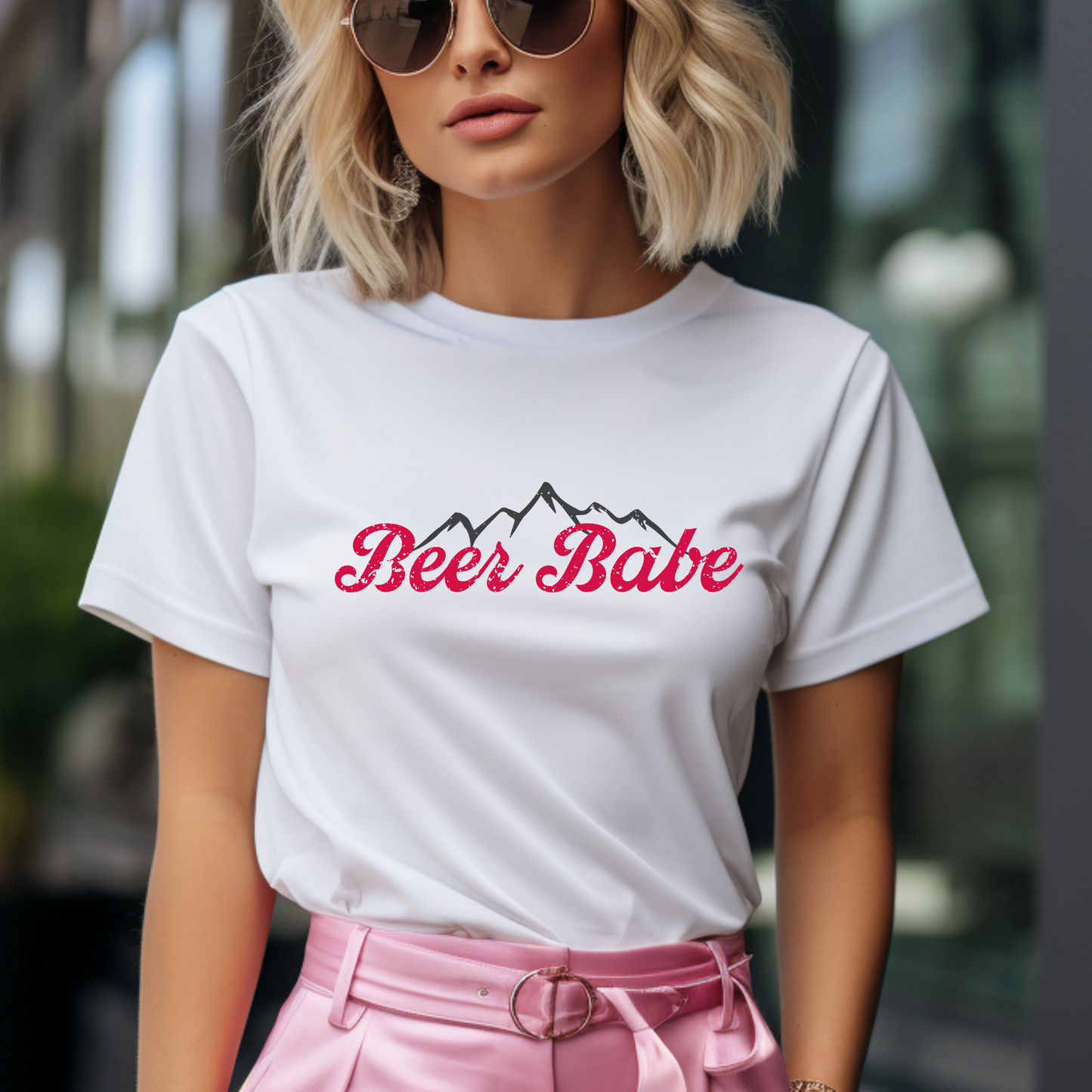 Beer Babe Short Sleeve Essential T Shirt - White