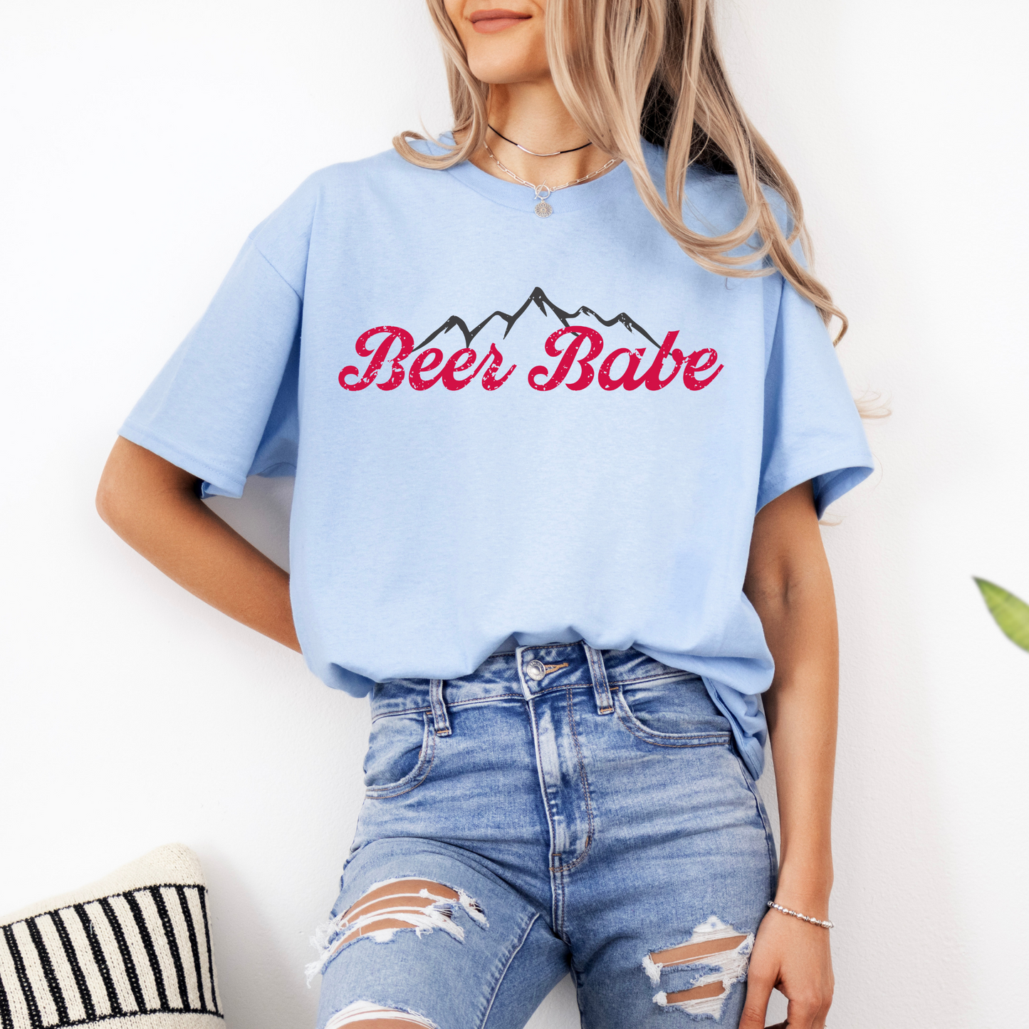 Beer Babe Short Sleeve Essential T Shirt - Blue